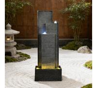 Fontana Da Giardino Per Esterni Con Luci A LED, Moderne Fontane A Cascata, Elemento D'acqua A Pavimento Con Sfera Rotante In Cristallo Per Patio, Cortile E Veranda(B)