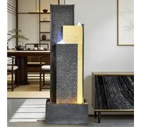 Fontana Da Giardino Per Esterni Con Luci A LED, Moderne Fontane A Cascata, Elemento D'acqua A Pavimento Con Sfera Rotante In Cristallo Per Patio, Cortile E Veranda(A)