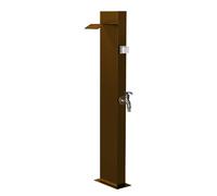 Fontana da giardino per esterni, design retrò con rubinetto antigelo, colonna d'acqua autoportante, resistente, in acciaio inox 304, elegante funzione di drenaggio dell'acqua a cascata per terrazze e
