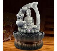 Fontana da interni con illuminazione, fontana Buddha con luce a LED, idea regalo con pompa sommersa silenziosa per Zen e Fengshui
