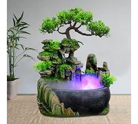 Fontana da interni con luce LED, sala da tavolo acqua cambia colore fontana gioco d'acqua nebbia umidificazione applicazione occasioni camera da letto soggiorno studio