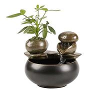 Fontana da Interni Piccole fontane da Tavolo Feng Shui Fontana d'Acqua Zen Relax Decorazioni da Tavolo Decorazione Ornamenti per Interni o all'aperto Fontane Decorative (Color : Rhyme of Stone)
