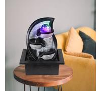 Fontana da Interni/Tavolo Lampada da Tavolo Acqua RGB Cambiacolore Nero Grigio