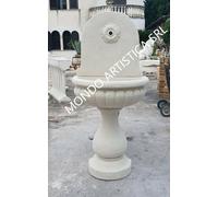 FONTANA DA PARETE A MURO CON COLONNA VASCA DA ESTERNO PER GIARDINO IN CEMENTO