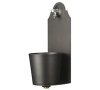 Fontana da Parete Giardino con Rubinetto e Secchio Dimensioni 26x25xh 61cm - peso 8,5 kg con tubo rubinetto, Garantita contro la ruggine Colore Antracite antracite