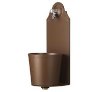 Fontana da Parete Giardino con Rubinetto e Secchio Dimensioni 26x25xh 61cm - peso 8,5 kg con tubo rubinetto, Garantita contro la ruggine Colore Ruggine ruggine