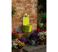Fontana da Parete Giardino con Rubinetto e Secchio Removibile Dimensioni 23x25xh 50cm - peso 6,7kg con tubo rubinetto, Garantita contro la ruggine Colore Verde acido verde