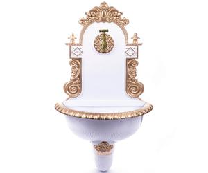 Fontana da parete nostalgica bianca 72 cm Lavabo in alluminio Fontana da giardin