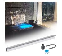 Fontana da Parete per Esterni Personalizzata in Acciaio Inox - Cascata Moderna per Giardino, Patio e laghetto - Disponibile nelle Misure da 72 a 12 Pollici con Raccordo da 65 Pollici per Una