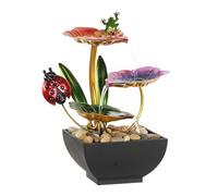 Fontana da scrivania Cascata per interni Fiori a tema Fontane da tavolo a 3 livelli Decorazioni per la casa per scrivania relax per meditazioni