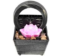 Fontana da tavolo con luce a batteria/USB, mini fontana per interni, fontana da meditazione zen, decorazione per il suono, fontana per rilassarsi, ornamento per tavolo, ufficio, casa, camera da letto