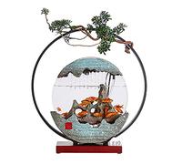 Fontana da Tavolo Fontana da tavolo da tavolo da tavolo da tavolo fontana fontana con luce a led - creativo acqua di pesce ornamenti decorazioni per la casa per ufficio Fontana da Tavolo Decorativa