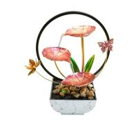 Fontana da tavolo, Fontana d'acqua rosa - Decorazione zen da tavolo for ufficio e soggiorno