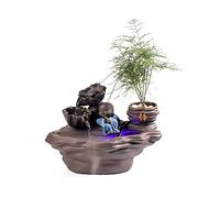 Fontana da Tavolo Little Monk Indoor Relax Desktop Fountain Zen Meditazione Interna Cascata Cascata - per Home Office Decorazione scrivania da camera da letto D'accordo Fontana da Tavolo Decorativa