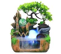 Fontana da tavolo per interni con funzione cascata di roccia con luce a LED, fontana per computer di meditazione zen per interni, decorazione della camera da letto, soggiorno, ufficio a casa
