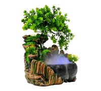 Fontana da tavolo per interni con piante, fontana da giardino, per casa, ufficio, camera da letto, scrivania, decorazione (20 x 15 x 28 cm)