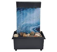 Fontana da Tavolo USB Desktop Piccola Fontana d'Acqua Fontana a Cascata per Interni Mini Fontana in Stile Moderno con Luce a LED per Feng Shui Meditazione Zen Decorazione per Ufficio Regalo