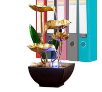 Fontana Da Ufficio - Cascata A 3 Livelli Con Luce Led Multicolore | Fontana Acqua Interna Usb Silenziosa | Ornamento Decorativo Con Ciottoli Per Rilassamento, Meditazione, Casa E Ufficio