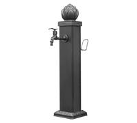 Fontana d'acqua a colonna in acciaio inossidabile 304 con base stabile e rubinetto resistente al gelo, ideale per giardini, terrazze e decorazioni paesaggistiche