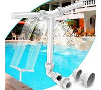 Fontana d'acqua a doppio spray regolabile per piscina cascata, Accessori per Piscina, con adattatore aeratore per acqua calda e fredda