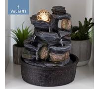Fontana d'acqua calmante da interno da tavolo con sfera in vetro rotante