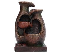 Fontana d'acqua da tavolo per casa e ufficio | USB - Fontana Zen gestita con suono rilassante | Decorazioni a cascata interna compatta per scrivania/scaffale/bancone | Pompa