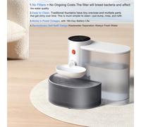 Fontana d'acqua per gatti wireless intelligente ricaricabile, grande capacità, fontana automatica silenziosa, ecologica Grigio