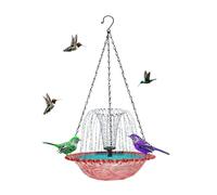 Fontana d'acqua per vasca da bagno per uccelli | Ciotola da bagno a energia solare - Decorazione da giardino per mangiatoie per uccelli da giardino per animali selvatici bambini paesaggio natura