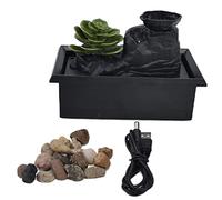 Fontana d'acqua succulenta con decorazione interna a luce LED per tavolo da ufficio domestico
