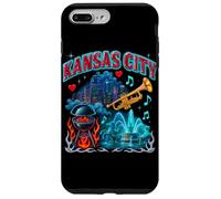 Fontana d'arte retrò Bootleg Skyline BBQ Jazz di Kansas City Custodia per iPhone 7 Plus/8 Plus