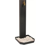 Fontana Decorativa Giardino Corten con Rubinetto Forma Schiacciata Dimensioni 20x10xh 100 cm con tubo rubinetto, flessibile e Gomito resistente al gelo Antracite antracite