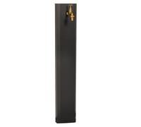 Fontana Decorativa Giardino Corten con Rubinetto Forma Schiacciata Dimensioni 20x10xh 100 cm con tubo rubinetto, flessibile e Gomito resistente al gelo Antracite aantracite