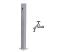 Fontana di acqua quadrata verticale del rubinetto della colonna d'acqua del giardino all'aperto con il rubinetto di rame pieno per l'irrigazione 95 centimetri 37 pollici di altezza all'aperto fontana
