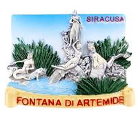 Fontana Di Artemide Siracusa Sicilia Italia Viaggio Souvenir 3D Magnete Frigorifero Attrazioni Città Frigorifero Magnete Decorativo Tridimensionale Casa Cucina Decorazione