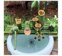 Fontana di bambù per interni con fontana da giardino giapponese con pompa, 30 cm, decorazione per stagni e acquari, paesaggio acquatico tranquillo per cortili e giardini