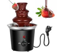 Fontana di cioccolato, 3 ripiani, set di fonduta di cioccolato, 60 W, capacità 300 - 400 g, macchina per fonduta di cioccolato, per famiglia, feste, compleanni, matrimoni, colore nero