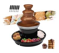 Fontana di cioccolato, 40 W, 450 g, 230 V, in acciaio inox, 3 livelli di cascata, fontana di cioccolato con vassoio alimentare, torre e forchette, fontana di cioccolato per feste di famiglia