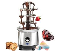 Fontana Di Cioccolato A 4 Livelli, Fontana Elettrica Per Fonduta Di Cioccolata Calda In Acciaio Inossidabile Da 2,6 Libbre Per Formaggio Nacho, Salse, Liquori, Matrimoni Al Ristorante Per Feste