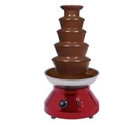 Fontana di cioccolato a 5 livelli 230 W, Torre per fonduta di cioccolata calda commerciale 7 libbre (3 L), Temperatura regolabile 30-110 ° C, Acciaio inossidabile, per feste di matrimonio, Rosso