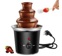 Fontana di cioccolato elettrica a 3 livelli, fonduta di cioccolato in acciaio inox, 60 W, capacità 450 g, per feste, compleanni, Natale