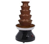 Fontana di cioccolato in acciaio inox, 5 ripiani, 230 W, per feste, matrimoni, compleanni, buffet, feste di nozze (nero)