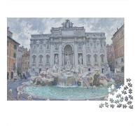 Fontana Di Trevi Puzzle 1000 Pezzi Per Adulti, Rome Pixel Art Reale, Esperienza Trasformativa, Design Da Incorniciare 1000pcs (75x50cm)