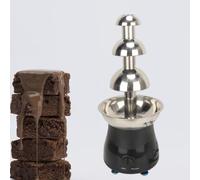 Fontana elettrica in acciaio inox a 4 livelli per fonduta di cioccolato per