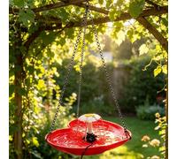 Fontana Esterna per solare Attira Uccelli per giardino Fontana(Blue) | Design romantico a per cuore, attrae uccelli, fontana per solare, plastica , per verde rosso