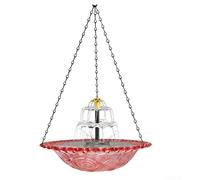 Fontana galleggiante solare per uccelli da giardino con 4 testine di spruzzo, in plastica e metallo, 23,5 x 45 cm, colore: rosa