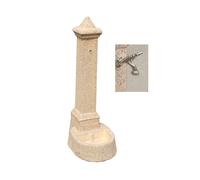 Fontana giardino esterno pietra e marmo, + rubinetto e piletta, h 100 cm