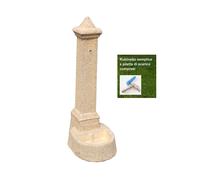 Fontana giardino esterno pietra e marmo, + rubinetto e piletta, h 100 cm