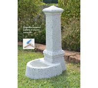 Fontana giardino esterno pietra e marmo, + rubinetto e piletta, h 75 cm