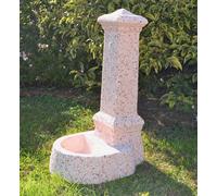 Fontana giardino esterno pietra e marmo, + rubinetto e piletta, h 75 cm
