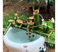 Fontana in bambù per interni, decorazione da giardino giapponese con pompa per laghetto e acquario